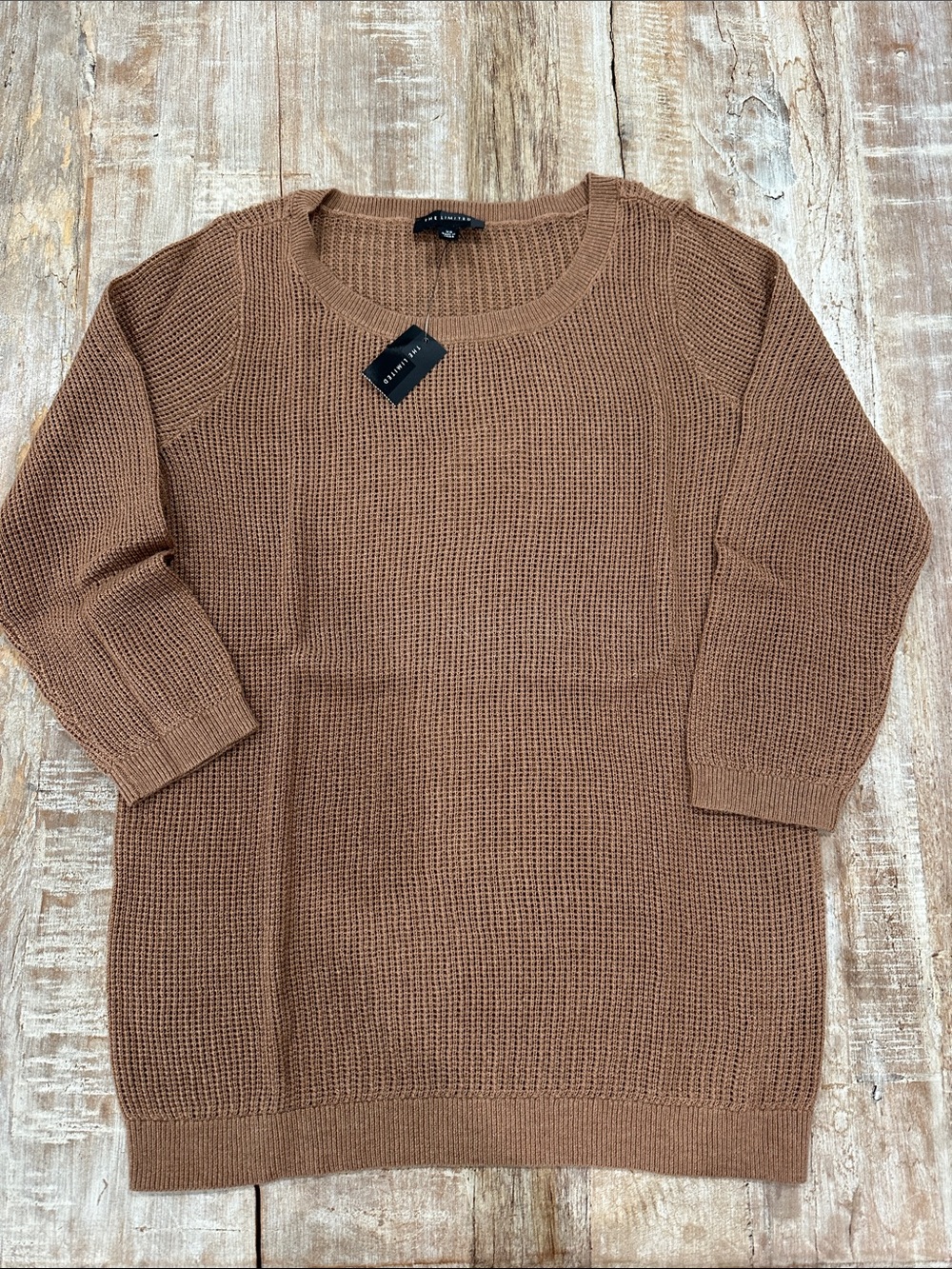 The Limited Brown Waffle Knit Sweater